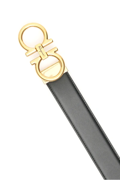 Shop Ferragamo Reversible Belt In Black,brown