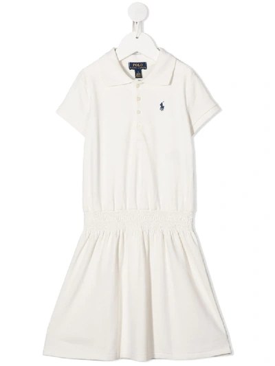 Shop Ralph Lauren Logo Polo Shirt Dress In White
