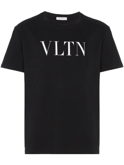 Shop Valentino T-shirt In Cotone Con Stampa Vltn In Black
