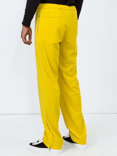 Shop Valentino Straight Leg Track Pants Yellow