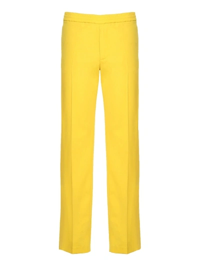 Shop Valentino Straight Leg Track Pants Yellow
