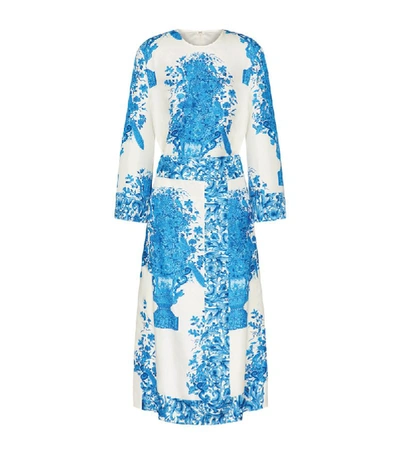 Shop Valentino Bluegrace Bouquet Long-sleeved Dress