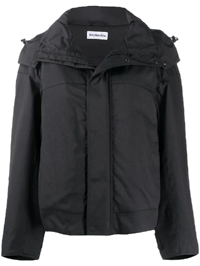 Shop Balenciaga Upside Down Oversized Parka In Black