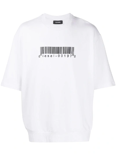 Shop Diesel Barcode Logo T-shirt In White