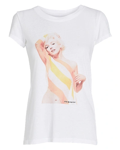 Shop L Agence Cory Scoop Neck T-shirt In White