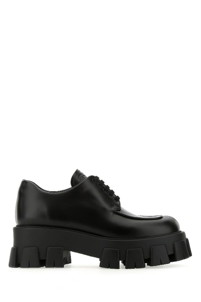 Shop Prada Chunky Sole Derby Lace In Black