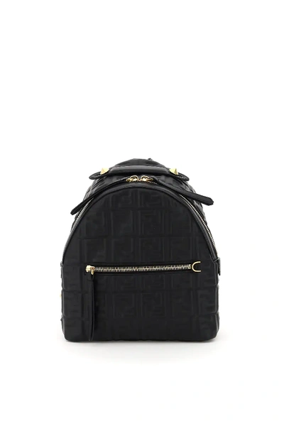 Shop Fendi Nappa Ff Mini Backpack In Black