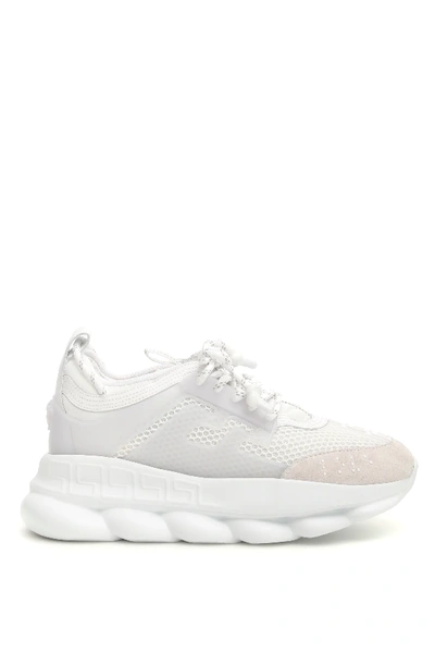 Shop Versace Chain Reaction Sneakers In White