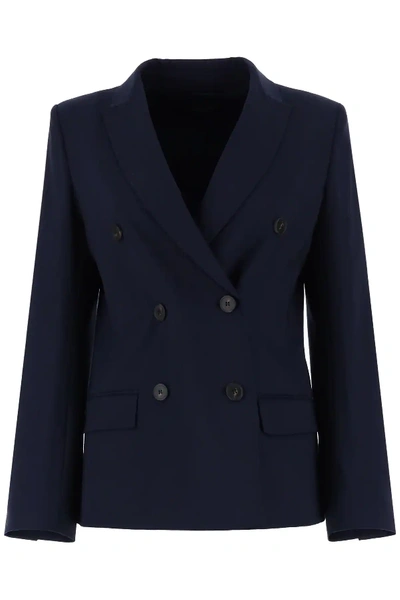 Shop Weekend Max Mara Navile Wool Blazer In Blue