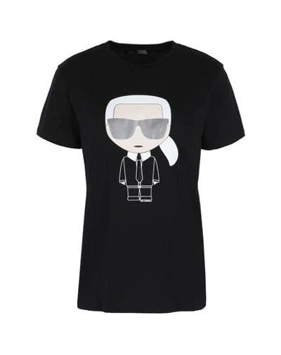 Shop Karl Lagerfeld Ikonik Karl T-shirt Woman T-shirt Black Size S Cotton