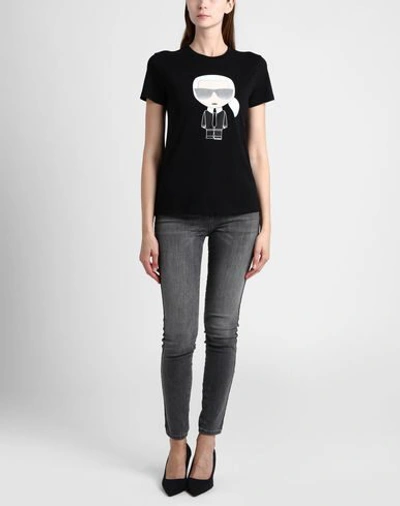 Shop Karl Lagerfeld Ikonik Karl T-shirt Woman T-shirt Black Size S Cotton