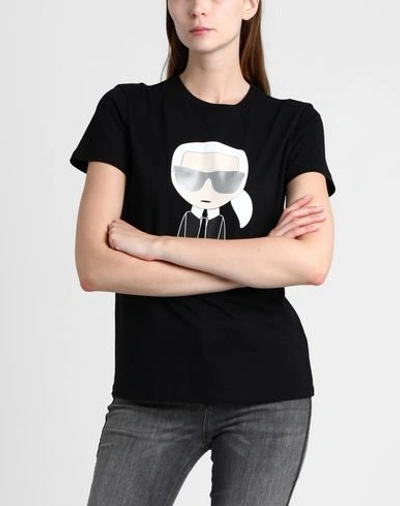 Shop Karl Lagerfeld Ikonik Karl T-shirt Woman T-shirt Black Size S Cotton