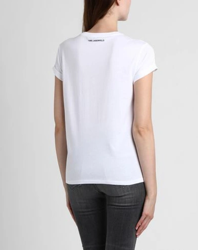 Shop Karl Lagerfeld Ikonik Karl Pocket T-shirt Woman T-shirt White Size M Cotton