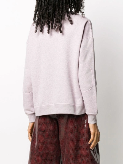 Shop Ganni Crew Neck Sweatshirt In Pink