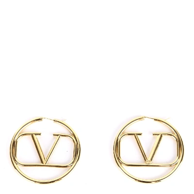 Shop Valentino Vlogo Earrings In Gold Metal