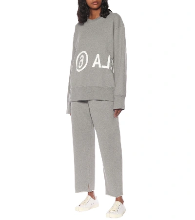 Shop Mm6 Maison Margiela Cotton-jersey Trackpants In Grey