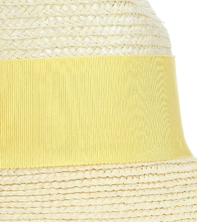 Shop Balmain Wide-brim Straw Hat In Black