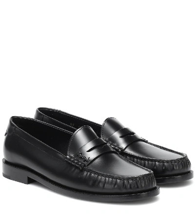 Shop Saint Laurent Le Loafer Leather Loafers In Black