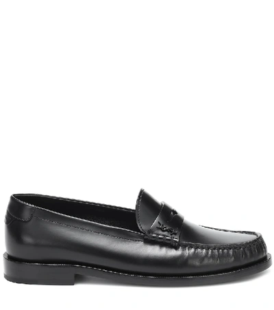 Shop Saint Laurent Le Loafer Leather Loafers In Black