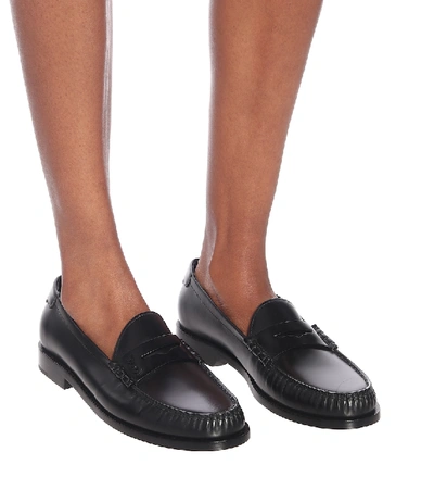 Shop Saint Laurent Le Loafer Leather Loafers In Black