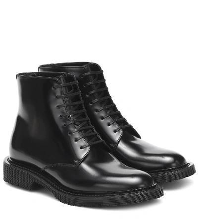 Shop Saint Laurent Army 20 Leather Lace-up Boots In Noir