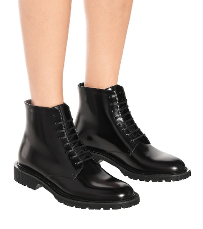 Shop Saint Laurent Army 20 Leather Lace-up Boots In Noir