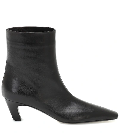 Shop Khaite Arizona Leather Ankle Boots In Black