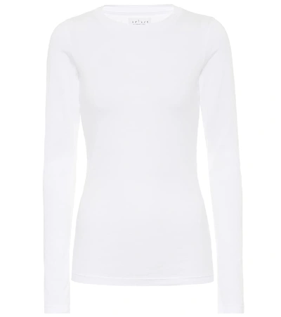 Shop Velvet Zofina Cotton Jersey Top In White