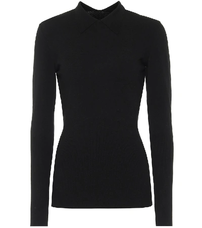 Shop Alaïa Wool-blend Sweater In Black