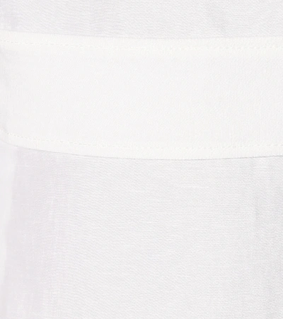 Shop Chloé Lace-trimmed Linen And Cotton Minidress In White