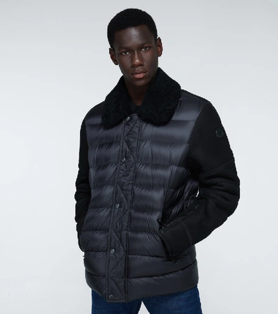 Moncler Mongioie Suede-paneled Jacket In Black | ModeSens