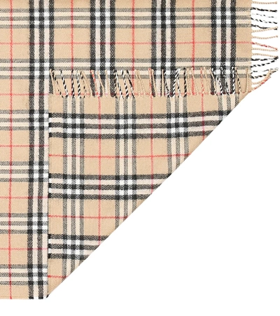 Shop Burberry Vintage Check Merino Wool Blanket In Beige