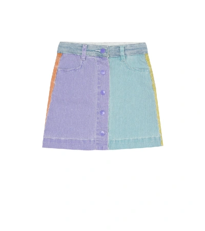 Shop Stella Mccartney Stretch-cotton Denim Skirt In Multicoloured