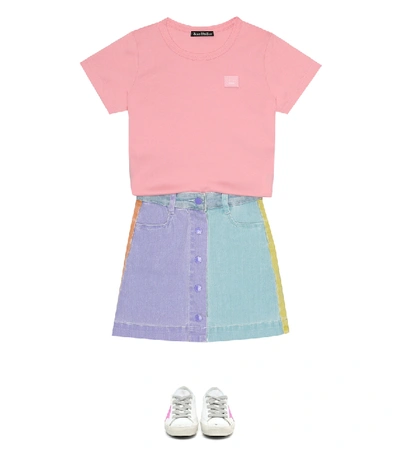 Shop Stella Mccartney Stretch-cotton Denim Skirt In Multicoloured