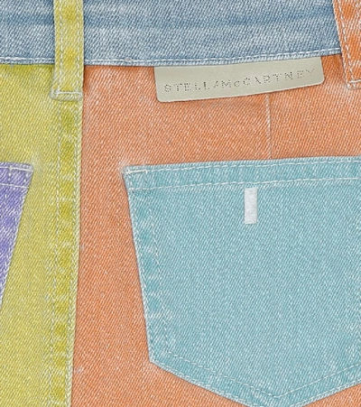 Shop Stella Mccartney Stretch-cotton Denim Skirt In Multicoloured