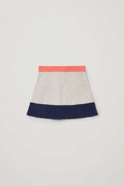 Shop Cos Color-block Knitted Skirt In Beige