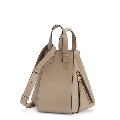 Shop Loewe Hammock Small Taupe Leather Shoulder Bag In Sand