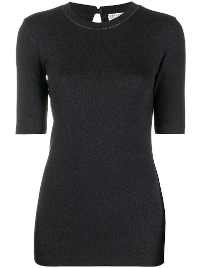 Shop Brunello Cucinelli Half-sleeve Jumper In Grey