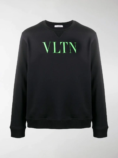 Shop Valentino Vltn Logo Print Sweatshirt In Black