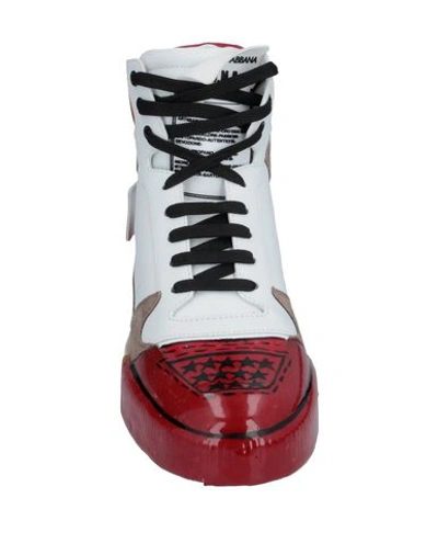 Shop Dolce & Gabbana Man Sneakers Red Size 9 Calfskin, Polyester, Polyurethane, Viscose