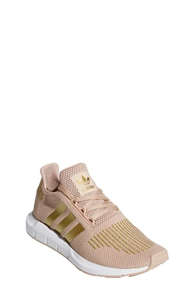 Shop Adidas Originals Swift Run Sneaker In Ash Pearl/ Gold/ White