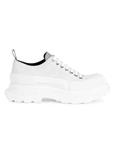 Shop Alexander Mcqueen Men's Men's Tread Slick Sneakers In White Grey