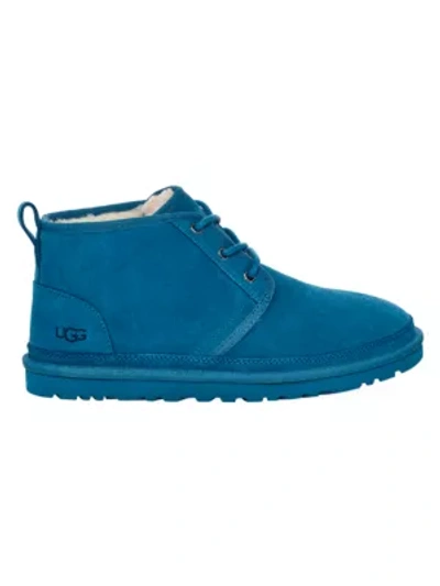 Shop Ugg Pure-lined Suede Chukka Boots In Blue Sapphire