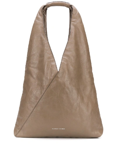 Shop Brunello Cucinelli Panelled Shoulder Bag In Brown