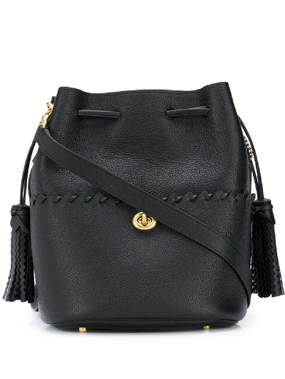 Shop Coach Lora Whipstitch-embellished Bucket Bag In Black