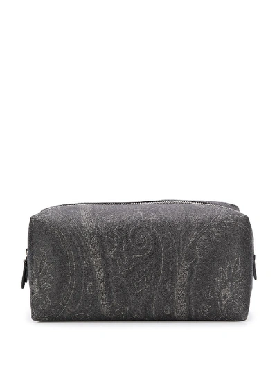 Shop Etro Paisley-print Wash Bag In Black