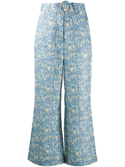Shop Zimmermann Carnaby Flared Trousers In Blue