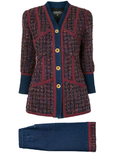 Pre-owned Chanel Denim Skirt Suit In Multicolour