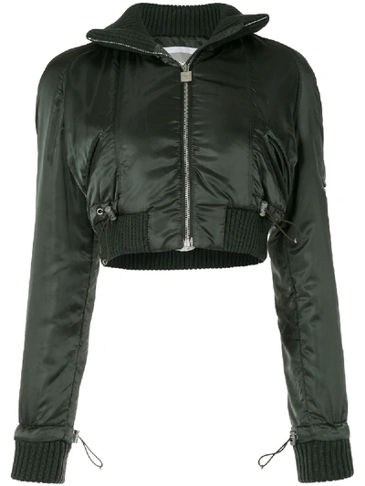 Pre-owned Chanel 2003 Sports Cc Cropped Jacket In Green