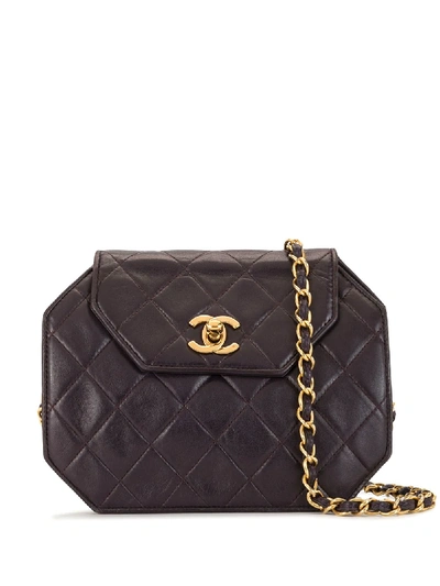 Pre-owned Chanel 1990 Quilted Clutch In Purple